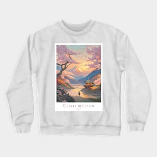 Vintage Retro Cherry Blossom Art Japan Crewneck Sweatshirt